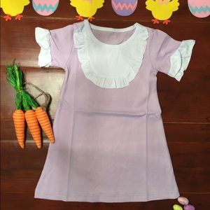 Lavender bib style kids dress